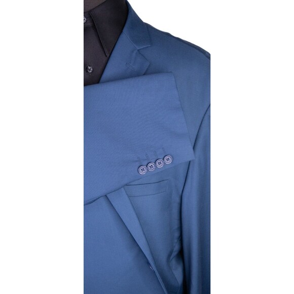 Alain Dupetit Sport Coat Jacket Blazer Sz 58L Poly Blend 2-Button Solid Blue NWT - Picture 6 of 16